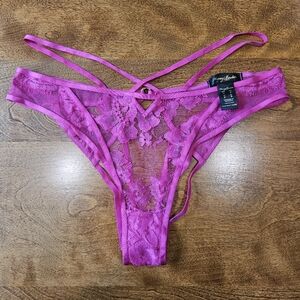 Honey Birdette Vanessa Pink Open Back Panty Size Small- Like New